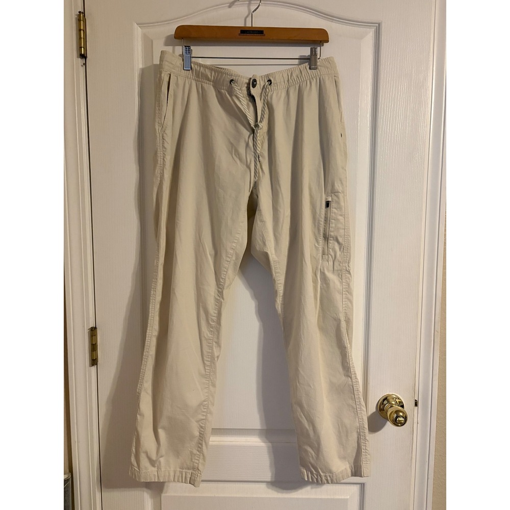 Vuori Ripstop Pants Women XL Beige Excellent Organic Cotton Stretch Gorpcore